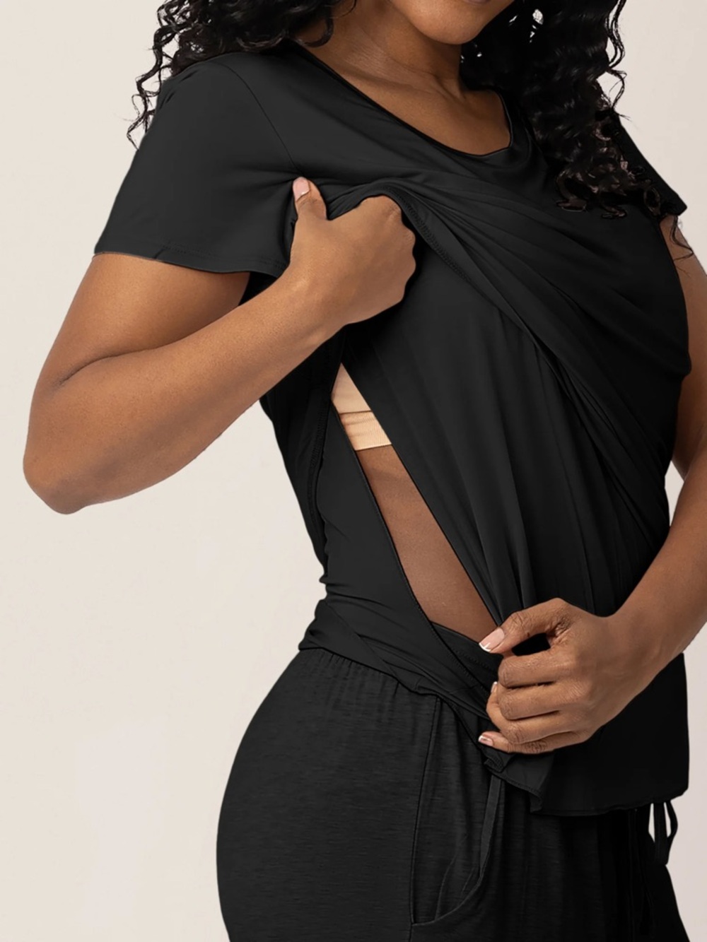 Kindred Braveley Black Nursing/ Maternity Tee and Jogger Set
